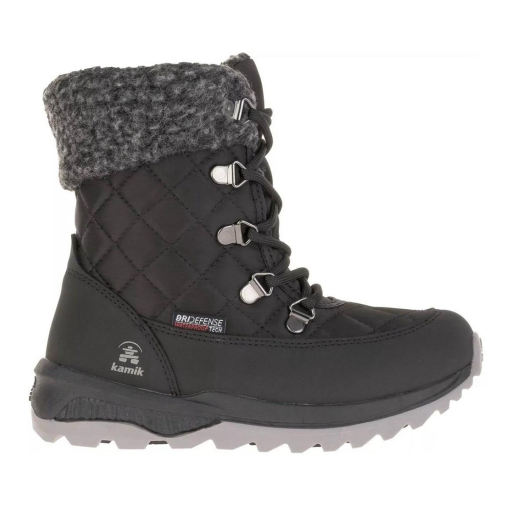 Kamik Libra Kids Waterproof Winter Snow Boots Black Gray Size 1